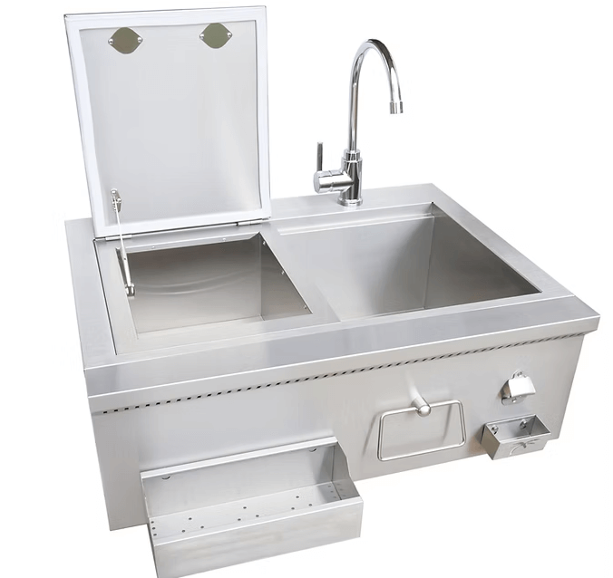Kokomo 30" Built-In Bartender Cocktail Station With Sink Bottle Opener and Ice Chest Backyard Brillance