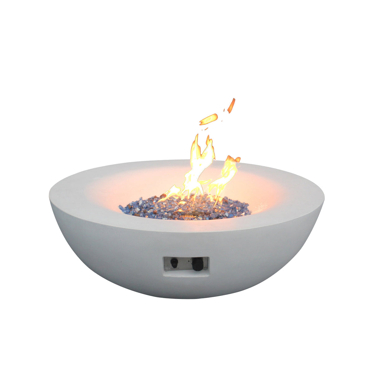 42" Round Propane Fire Pit Bowl – Concrete, Antique White