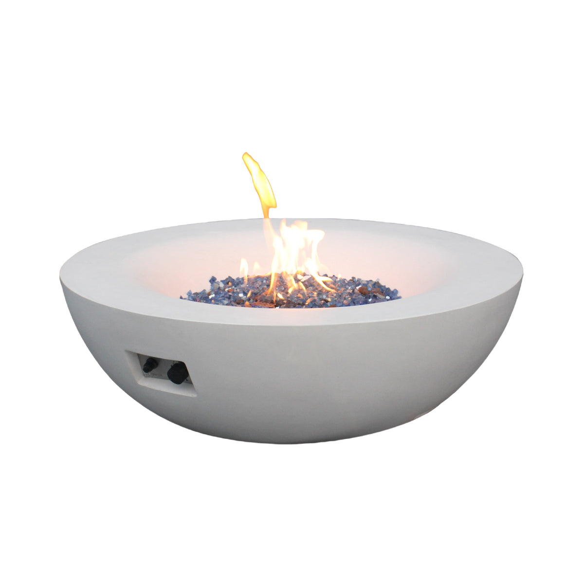 42" Round Propane Fire Pit Bowl – Concrete, Antique White
