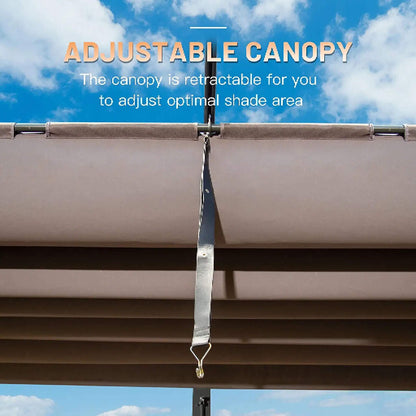 11' x 16' Alora Outdoor Retractable Backyard Aluminum Metal Pergola With Roof (SAK16804)