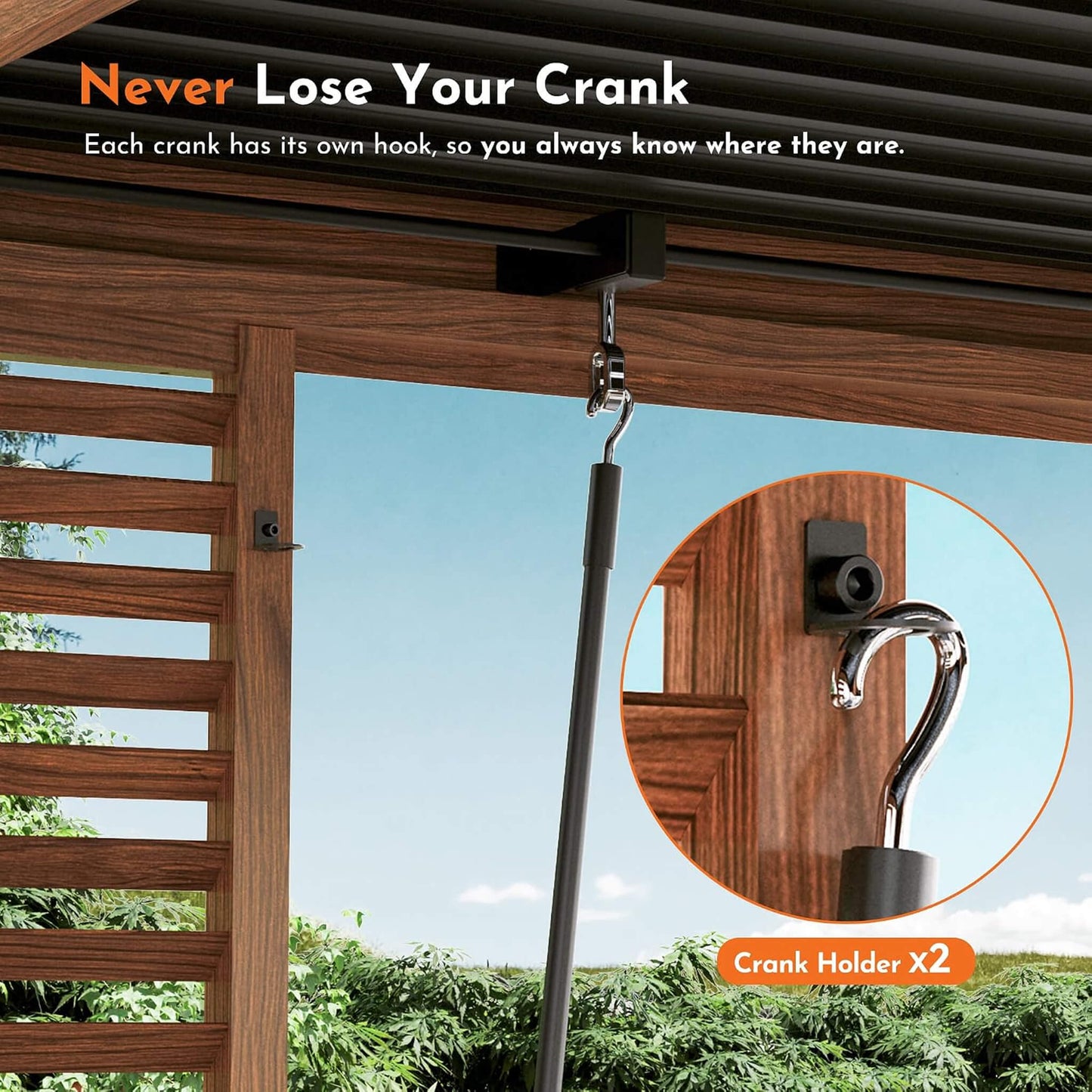 12' x 12' Alora Premium Outdoor Wood Grain Louvered Pergola With Integrated Drainage (SAK74256)