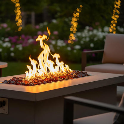 Fire Pit Glass Diamonds for Fire Pits (Amber, 50 Lb)