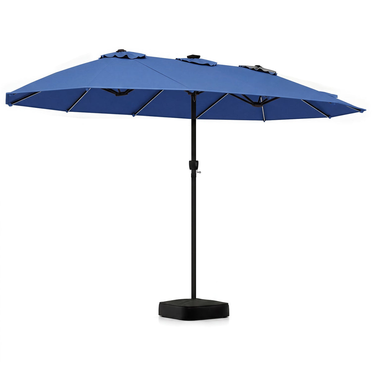 15.5’ Patio Umbrella with Solar LED Lights and Base