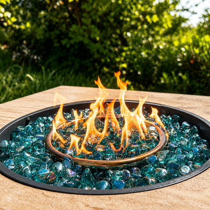 Fire Pit Glass Diamonds for Fire Pits (Blend, 10 Lb)