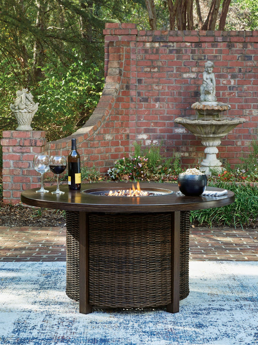 The Monterey Point 42" Fire Table: A Curated Round Gathering Hub in Deep Mocha