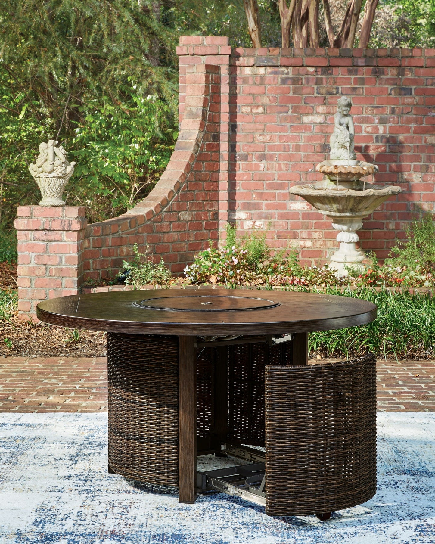 The Monterey Point 42" Fire Table: A Curated Round Gathering Hub in Deep Mocha
