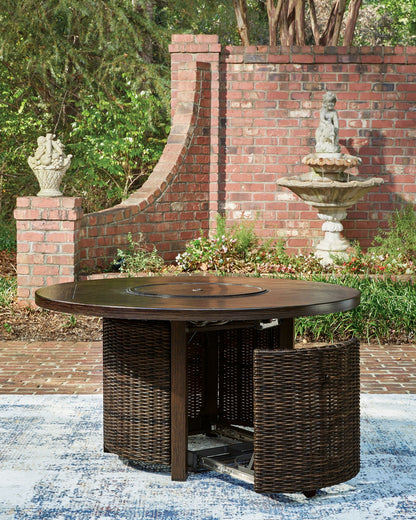 The Monterey Point 42" Fire Table: A Curated Round Gathering Hub in Deep Mocha