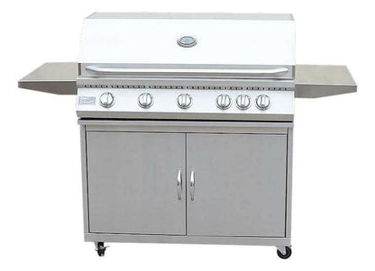 5 Burner 40" KOKOMO BBQ Grill with Cart & Locking Casters. Lifetime Warranty