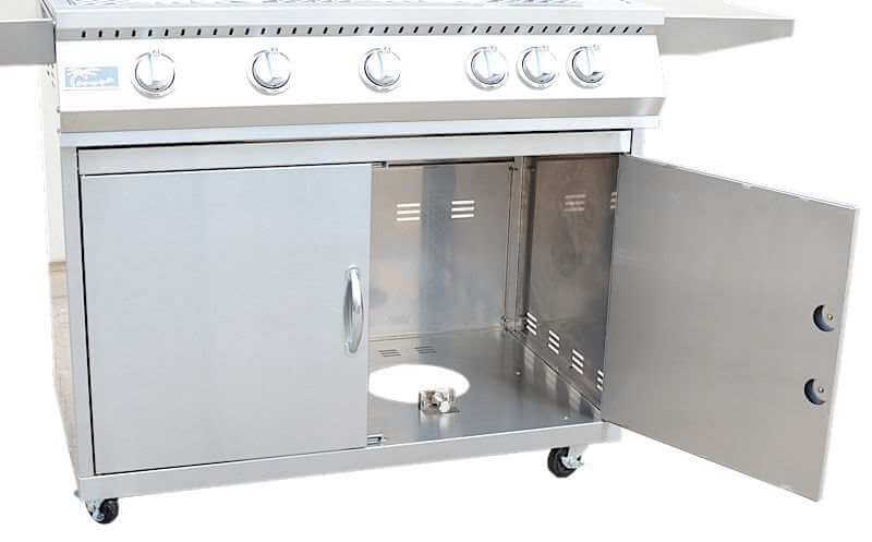 5 Burner 40" KOKOMO BBQ Grill with Cart & Locking Casters. Lifetime Warranty