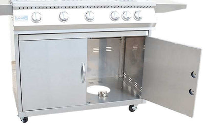 5 Burner 40" KOKOMO BBQ Grill with Cart & Locking Casters. Lifetime Warranty