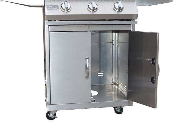 Kokomo 3 Burner 26 inch Cart Model BBQ Grill With Locking Casters