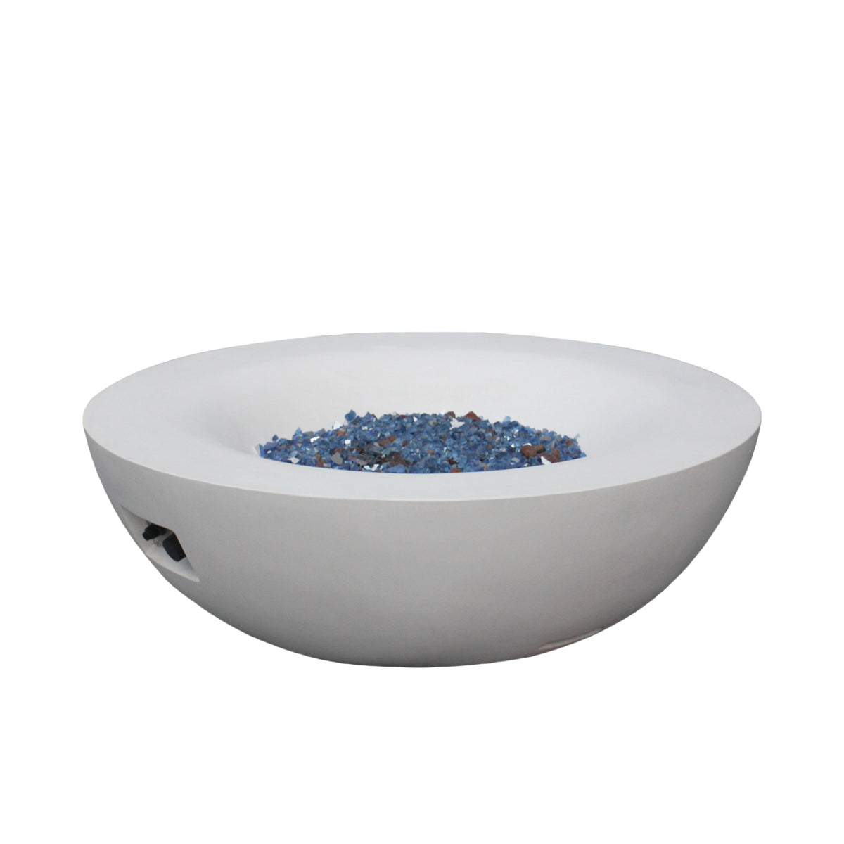 42" Round Propane Fire Pit Bowl – Concrete, Antique White