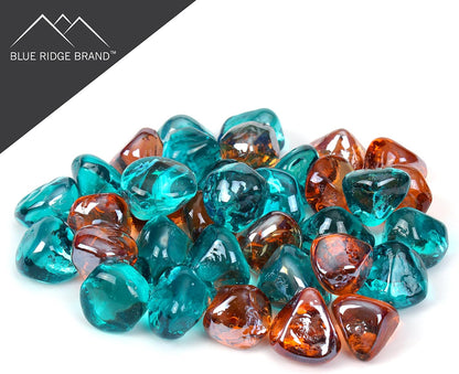Fire Pit Glass Diamonds for Fire Pits (Blend, 10 Lb)