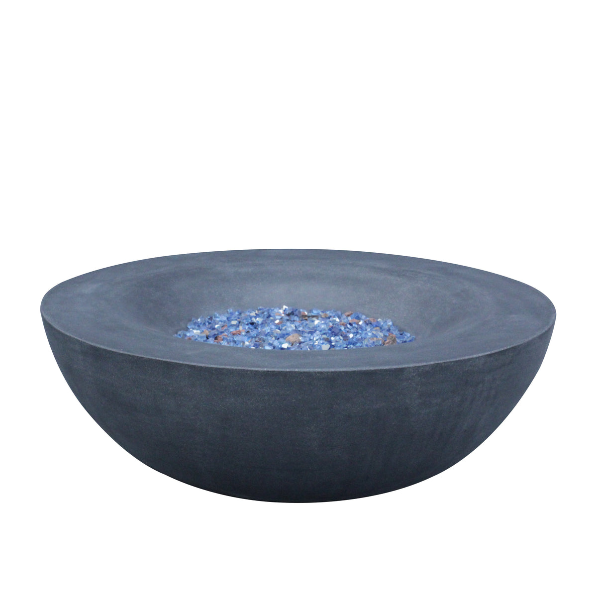42" Round Propane Fire Pit Bowl – Concrete, Dark Gray