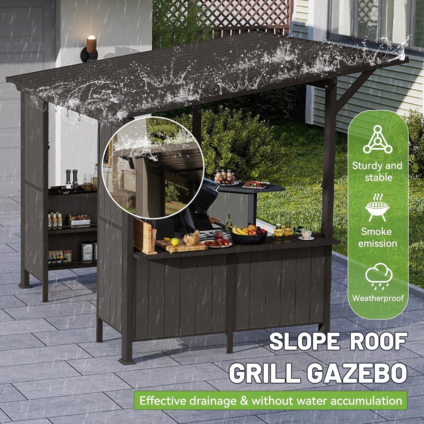 9X10FT Hardtop Grill Gazebo for Outdoor BBQs