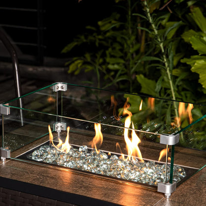 20 Pound Fire Glass Diamonds - 1Inch Clear Fire Glass for Propane Fire Pit, Decorative Fire Pit Glass Rocks for Gas Fireplace, Crystal Luster