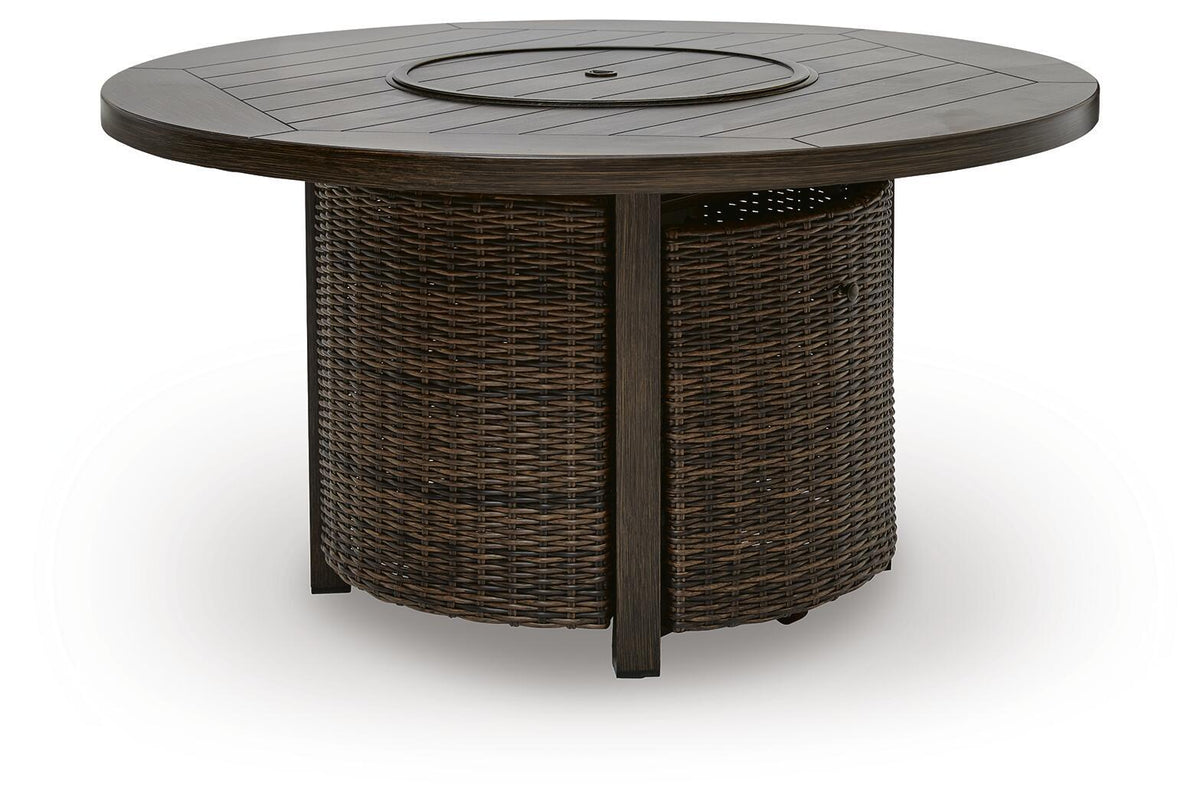 The Monterey Point 42" Fire Table: A Curated Round Gathering Hub in Deep Mocha