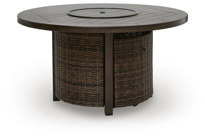 The Monterey Point 42" Fire Table: A Curated Round Gathering Hub in Deep Mocha