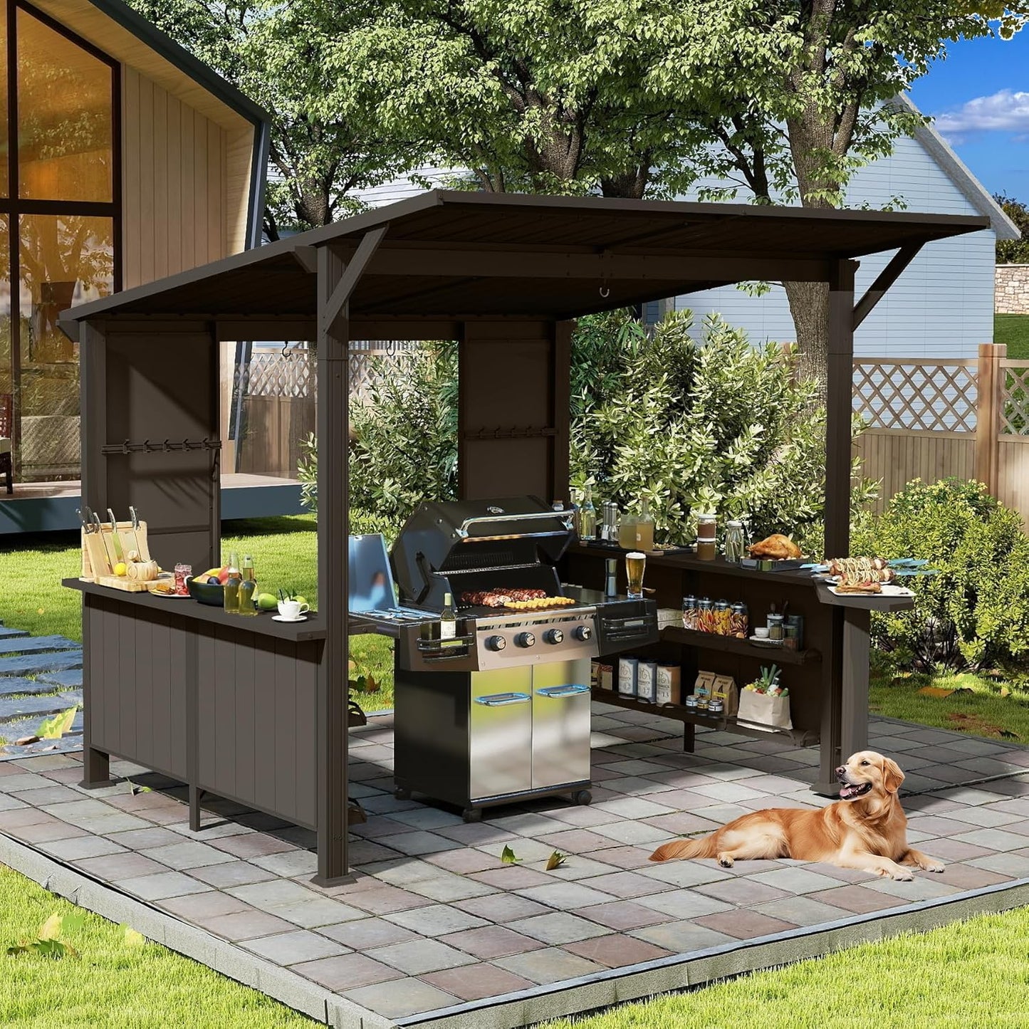 9X10FT Hardtop Grill Gazebo for Outdoor BBQs