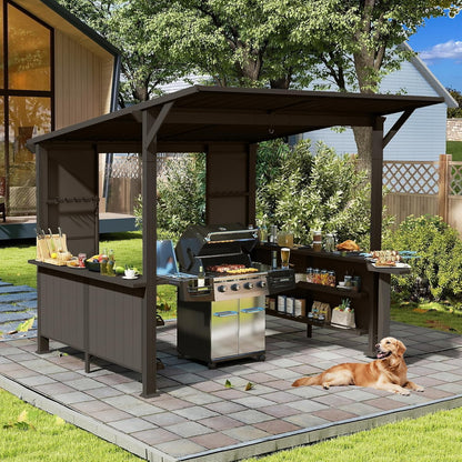 9X10FT Hardtop Grill Gazebo for Outdoor BBQs