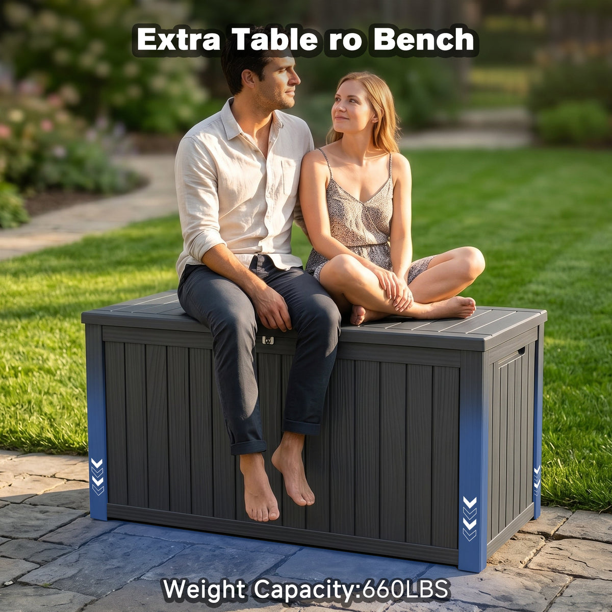 180 Gallon Large Outdoor Storage XXL Deck Box for Patio Furniture
