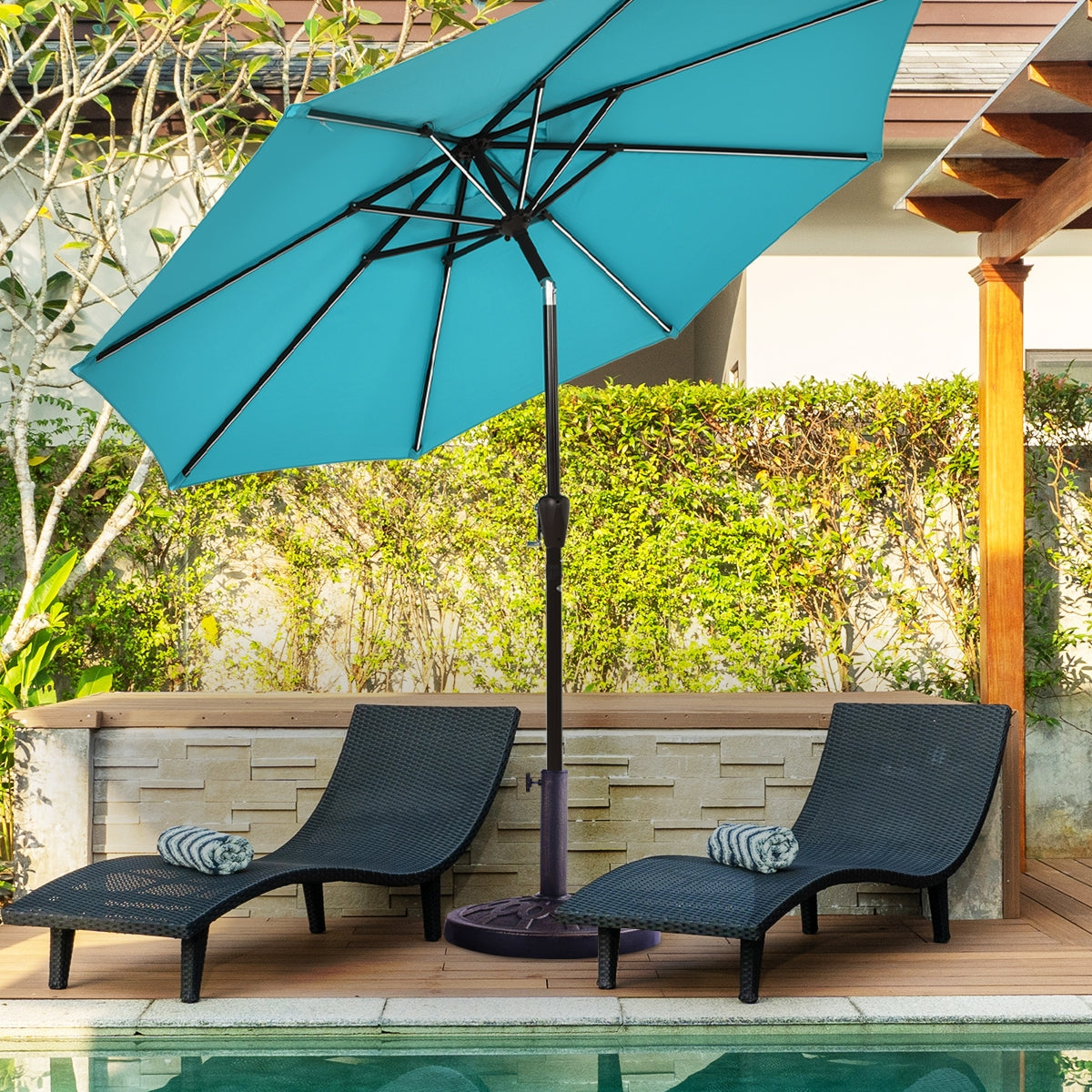 30-Lb. Heavy-Duty Outdoor Patio Umbrella Base, 18-In. Market Umbrella Stand for Patio, Deck and Backyard