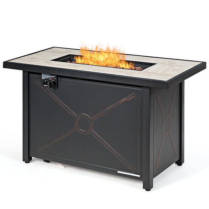 9-Piece Outdoor Patio Furniture Set with 42-Inch Propane Fire Pit Table