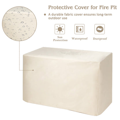 9-Piece Outdoor Patio Furniture Set with 42-Inch Propane Fire Pit Table