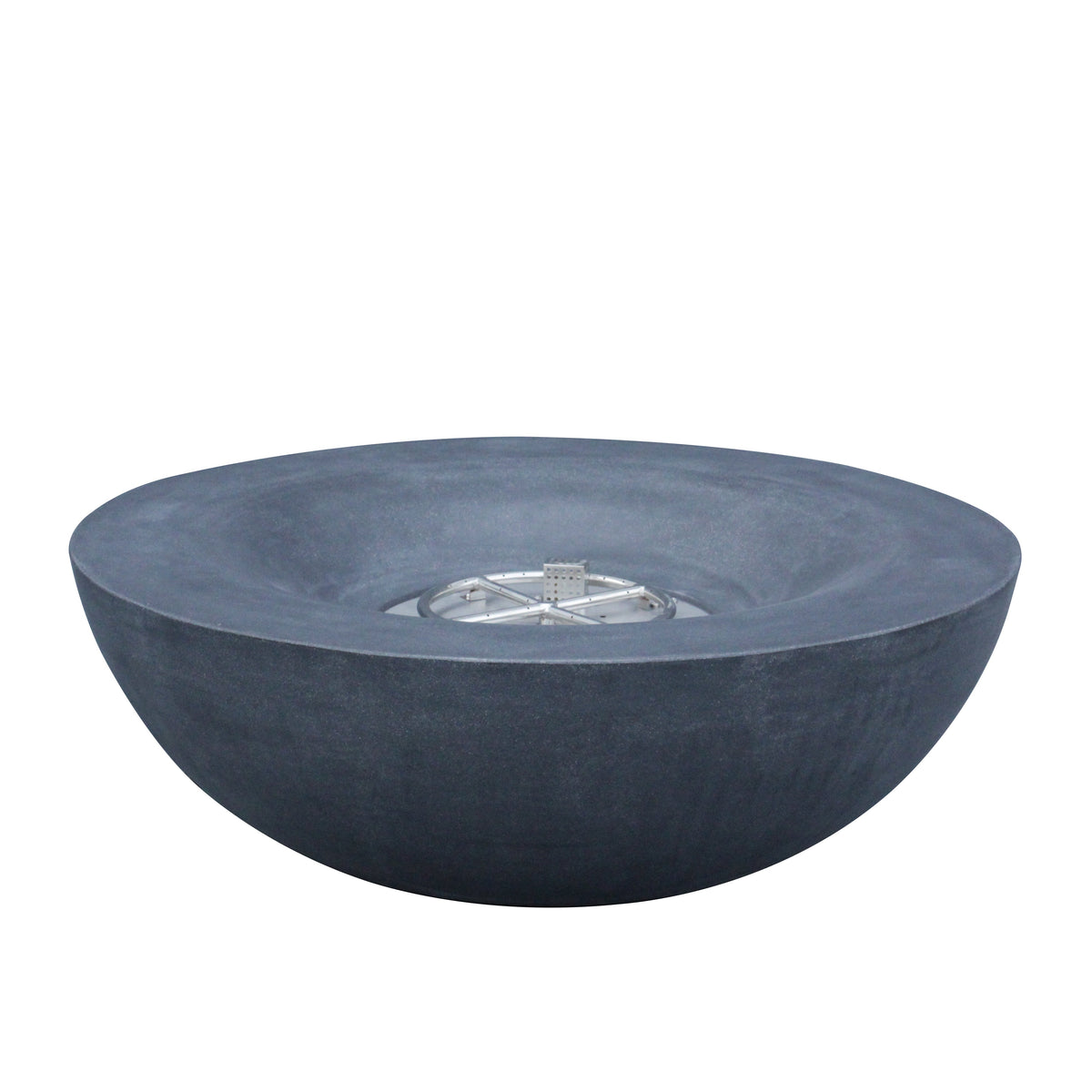 42" Round Propane Fire Pit Bowl – Concrete, Dark Gray