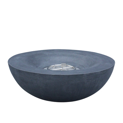 42" Round Propane Fire Pit Bowl – Concrete, Dark Gray