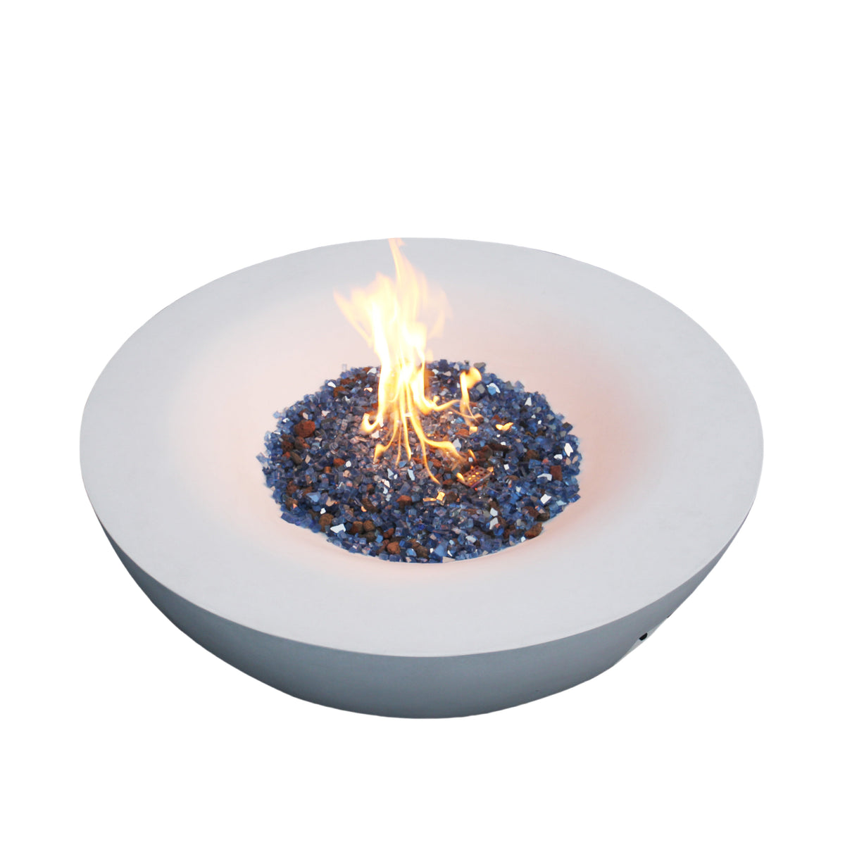 42" Round Propane Fire Pit Bowl – Concrete, Antique White