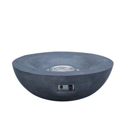 42" Round Propane Fire Pit Bowl – Concrete, Dark Gray