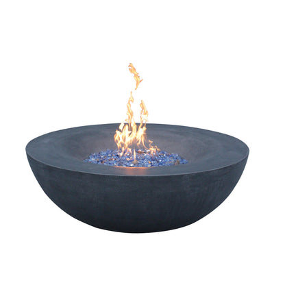 42" Round Propane Fire Pit Bowl – Concrete, Dark Gray