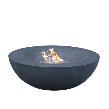 42" Round Propane Fire Pit Bowl – Concrete, Dark Gray