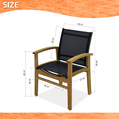 Rinjani Rectangular Teak Table and Fortuna Armchair Dining Set