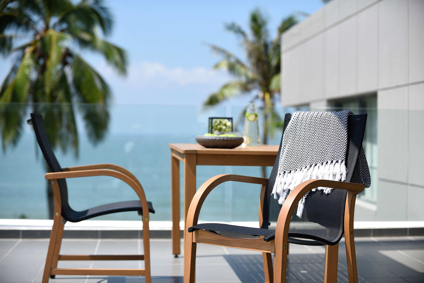 The Manhattan & Orlando Dining Collection: Hand-Finished Wood Table with Sophisticated Black Seating