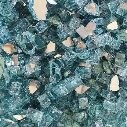 Bahama Blue Reflective Fire Glass