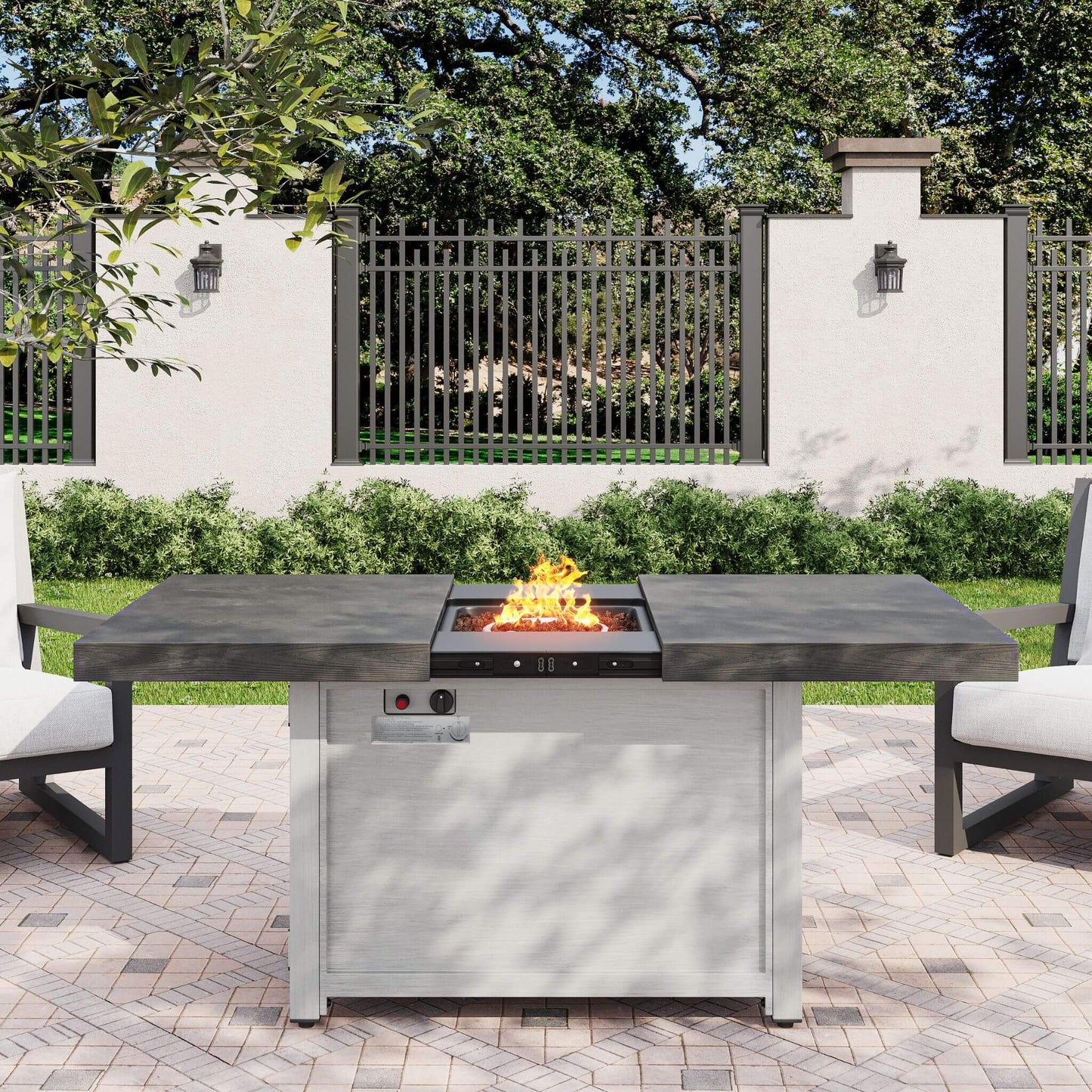 Alora Premium 50K BTU Rectangle Outdoor Aluminum Fire Pit Table (SAK70248)