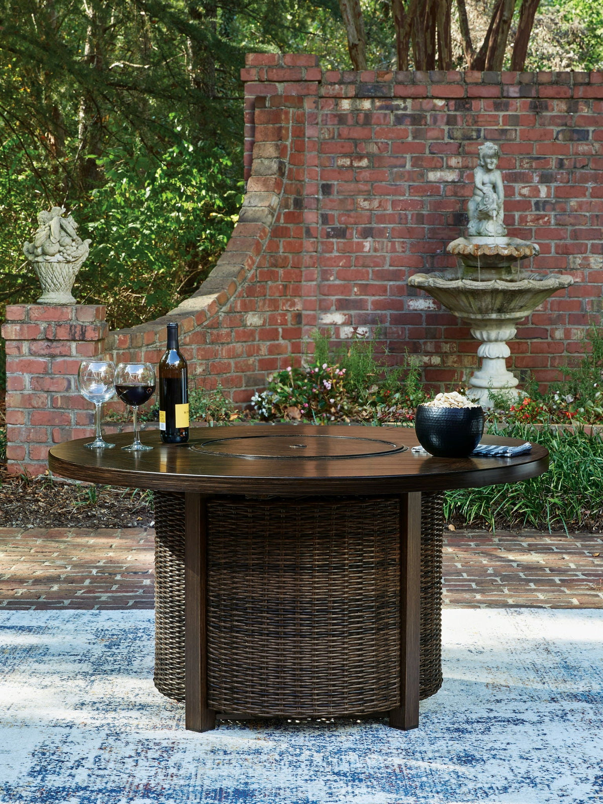The Monterey Point 42" Fire Table: A Curated Round Gathering Hub in Deep Mocha