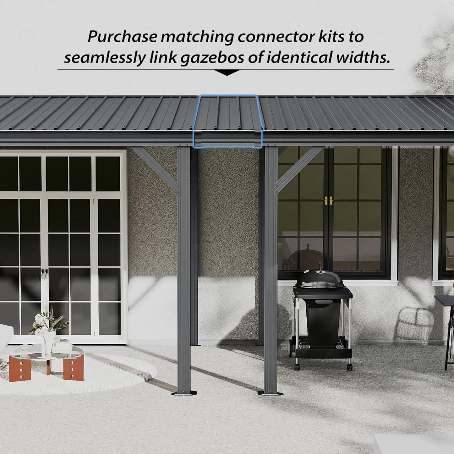 10'x16' Hardtop Wall Mounted Gazebo