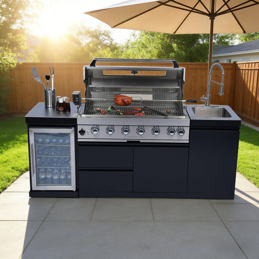82 Inch 6-Burner Deluxe Stainless Steel Gas Outdoor Grill