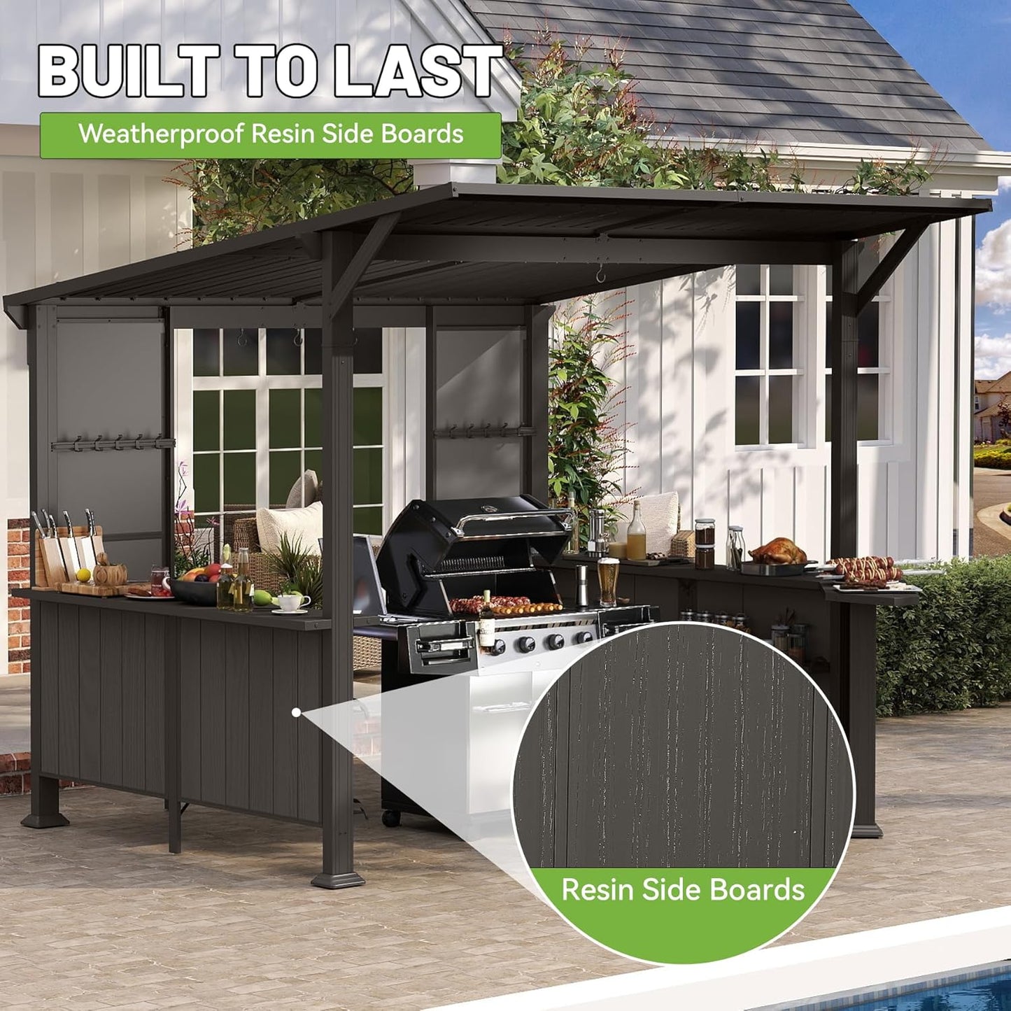 9X10FT Hardtop Grill Gazebo for Outdoor BBQs