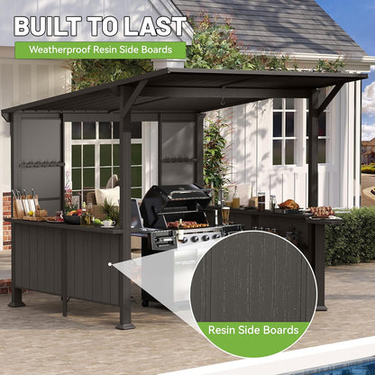 9X10FT Hardtop Grill Gazebo for Outdoor BBQs