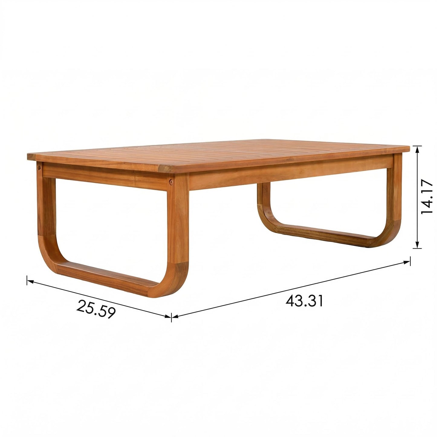 4-Piece Acacia Wood Outdoor Patio Furniture Set with Thick Cushions