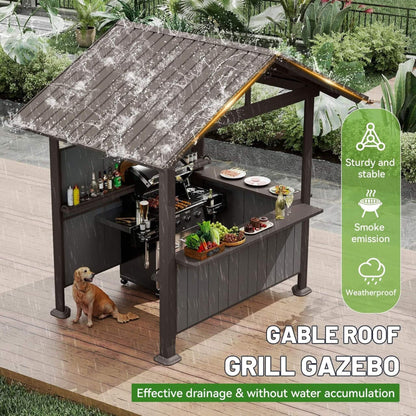 6’ x 9’ Alora Heavy-Duty Gable Roof Hardtop Grill Gazebo (SAK49731)