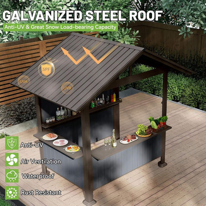 6’ x 9’ Alora Heavy-Duty Gable Roof Hardtop Grill Gazebo (SAK49731)
