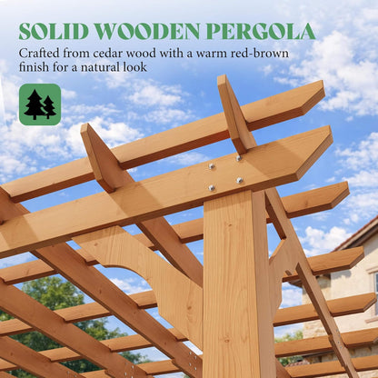 Alora Large Outdoor Cedar Wood Pergola Kit With Slatted Roof (SAK31064)