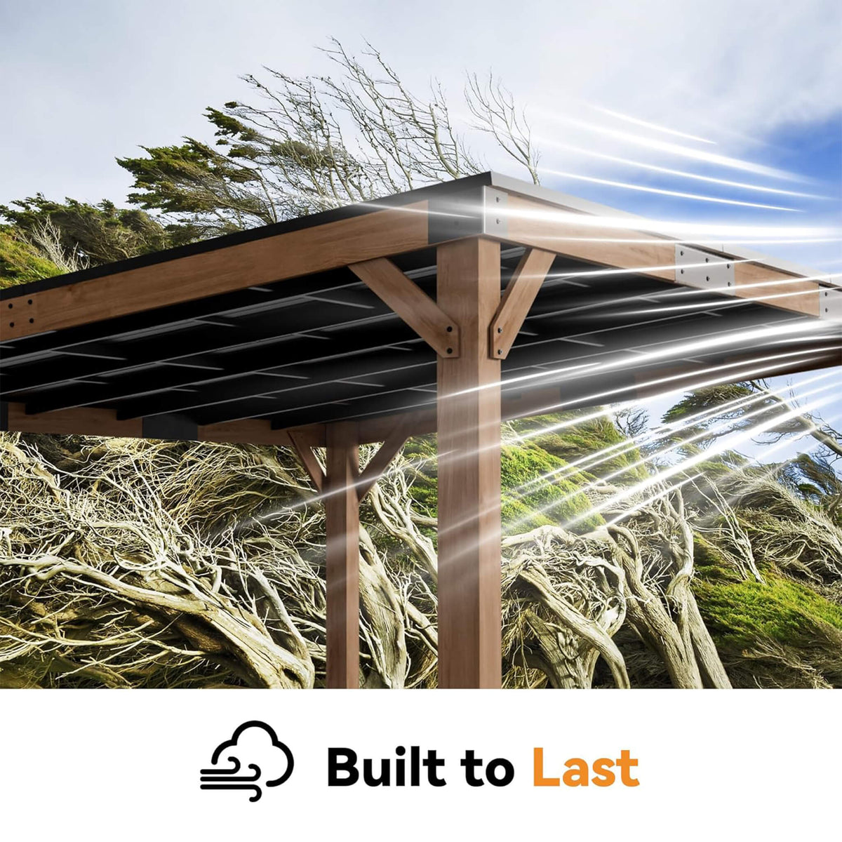 Alora Luxury Modern Cedar Gazebo With Sloped Hardtop Roof (SAK35720)