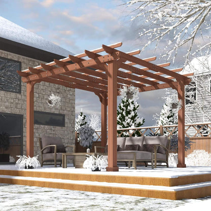 Alora Premium Outdoor Cedar Wood Pergola With Slatted Roof (SAK87024)