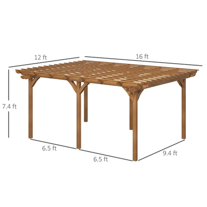 9' x 12' Alora Premium Outdoor Wooden Grape Trellis Pergola (SAK18579)